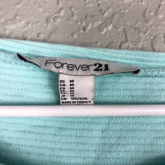Forever 21 baby blue pullover M scoop neck ribbed - Picture 2 of 8